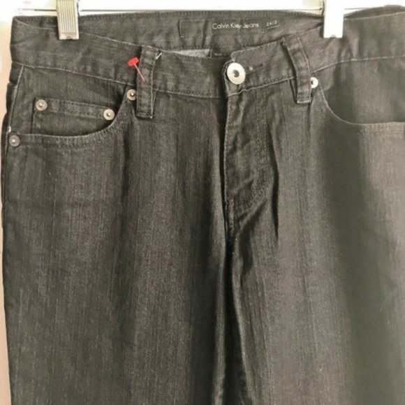 Calvin Klein black flare Jeans stretch 26/2 29-in inseam - Picture 6 of 8